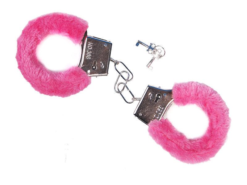 Handschellen mit Plüsch, Rosa - FeierGlanz